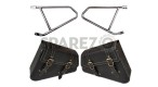 Royal Enfield Interceptor 650 Mounting Rails With Black Pannier Bags Pair - SPAREZO